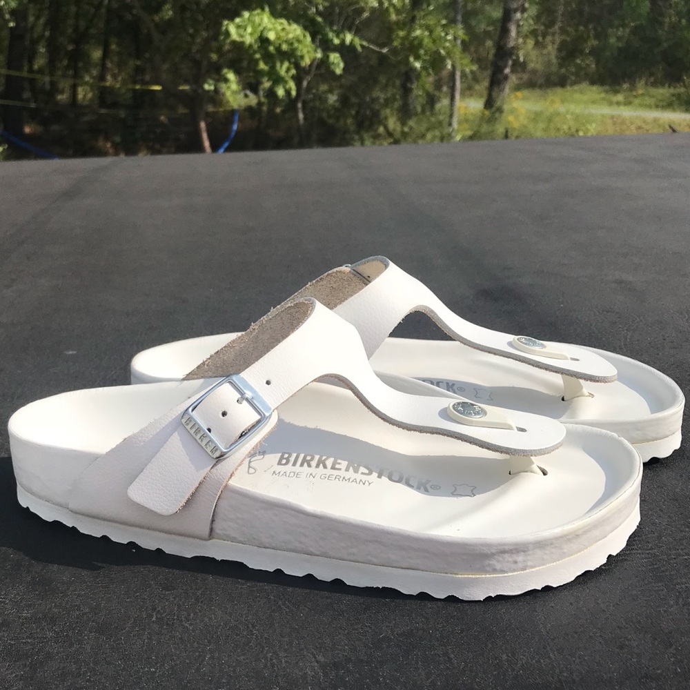 White Leather Birkenstocks Exquisite Collection